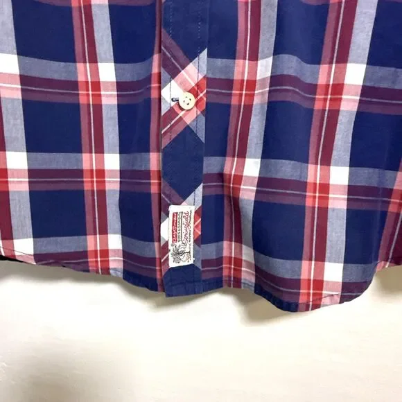 Springfield Custom Fit Men’s Button Up Shirt Short Sleeve Checkered Size M - Picture 4 of 7